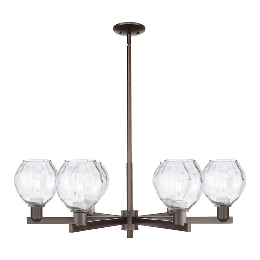 Innovations Waverly 36in 6-Light Chandelier | Industrial Oil Rubbed Bronze Steel and Clear Glass | Dining Room & Living Room | Model 716-6CR-OB-G362