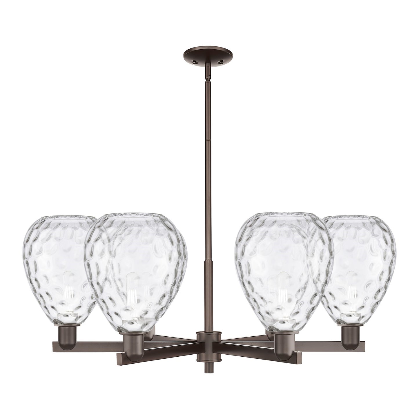 Innovations Waverly 38in 6-Light Chandelier | Industrial Oil Rubbed Bronze Steel and Clear Glass | Dining Room & Living Room | Model 716-6CR-OB-G372