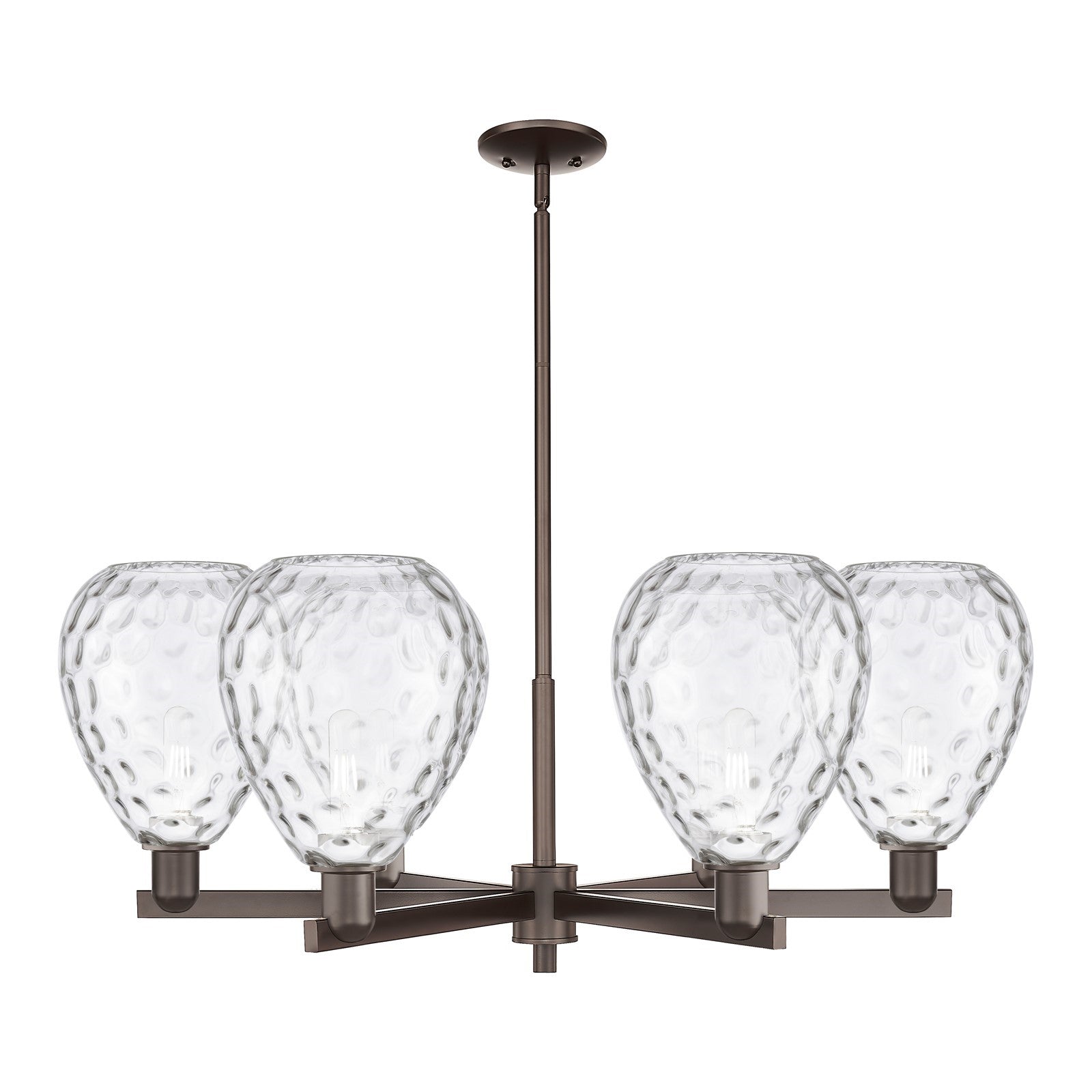 Innovations Waverly 38in 6-Light Chandelier | Industrial Oil Rubbed Bronze Steel and Clear Glass | Dining Room & Living Room | Model 716-6CR-OB-G372
