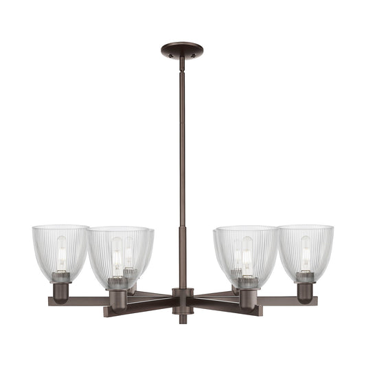 Innovations Castile 36in 6-Light Chandelier | Industrial Oil Rubbed Bronze Steel and Clear Glass | Dining Room & Living Room | Model 716-6CR-OB-G382