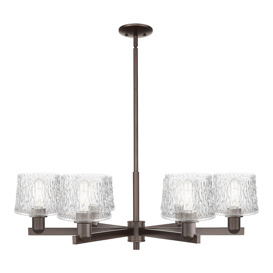 Innovations Niagara 36in 6-Light Chandelier | Industrial Oil Rubbed Bronze Steel and Clear Glass | Dining Room & Living Room | Model 716-6CR-OB-G402