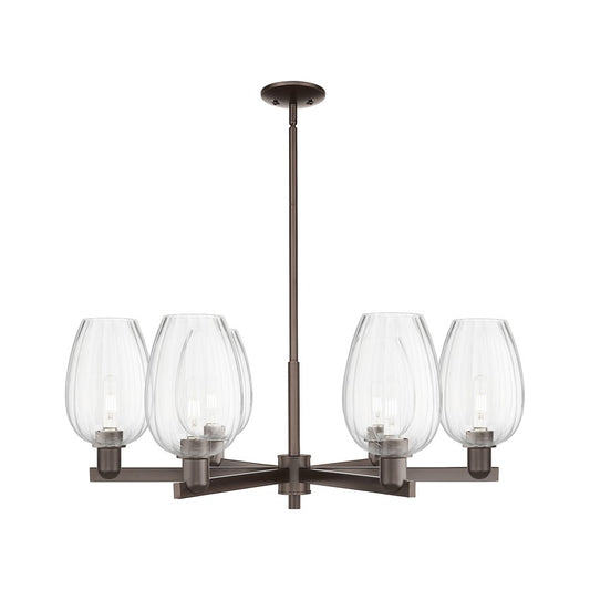 Innovations Preston 6Lt 24" Flute Stem Chandelier, OB/CL - 716-6CR-OB-G457-6CL