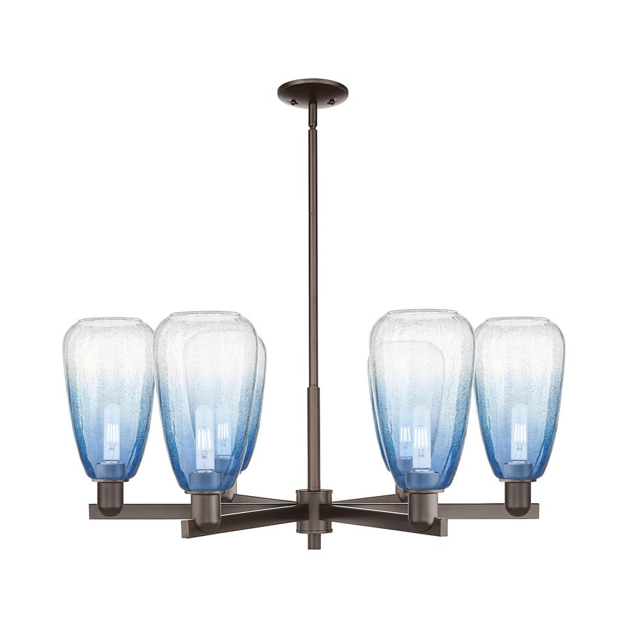 Innovations BH Almond 6Lt 24" Stem Chandelier, OB/SB - 716-6CR-OB-G480-6SB