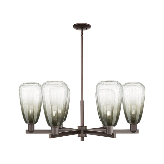 Innovations BH Almond 6Lt 24" Stem Chandelier, OB/SL - 716-6CR-OB-G480-6SL