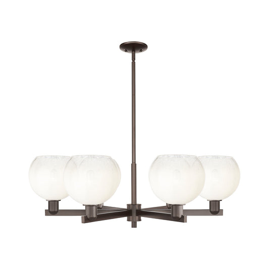 Innovations Brookhaven Globe 38in 6-Light Chandelier | Industrial Oil Rubbed Bronze Steel and Opal Glass | Dining Room & | Model 716-6CR-OB-G483-8OP