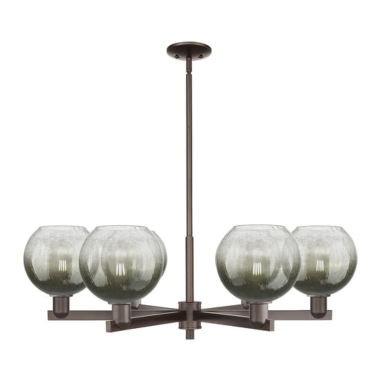 Innovations Brookhaven Globe 38in 6-Light Chandelier | Industrial Oil Rubbed Bronze Steel and Slate Glass | Dining Room & | Model 716-6CR-OB-G483-8SL