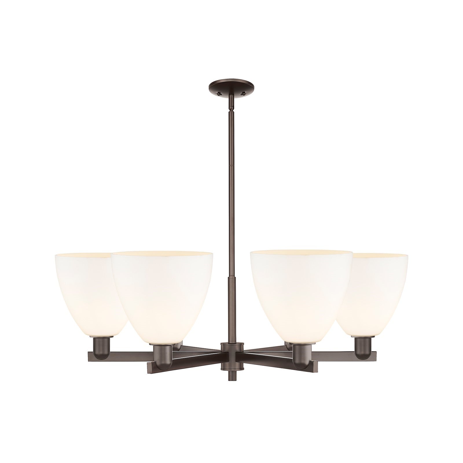 Innovations Bristol 39in 6-Light Chandelier | Industrial Oil Rubbed Bronze Steel and Matte White Glass | Dining Room & Living | Model 716-6CR-OB-GBD-91