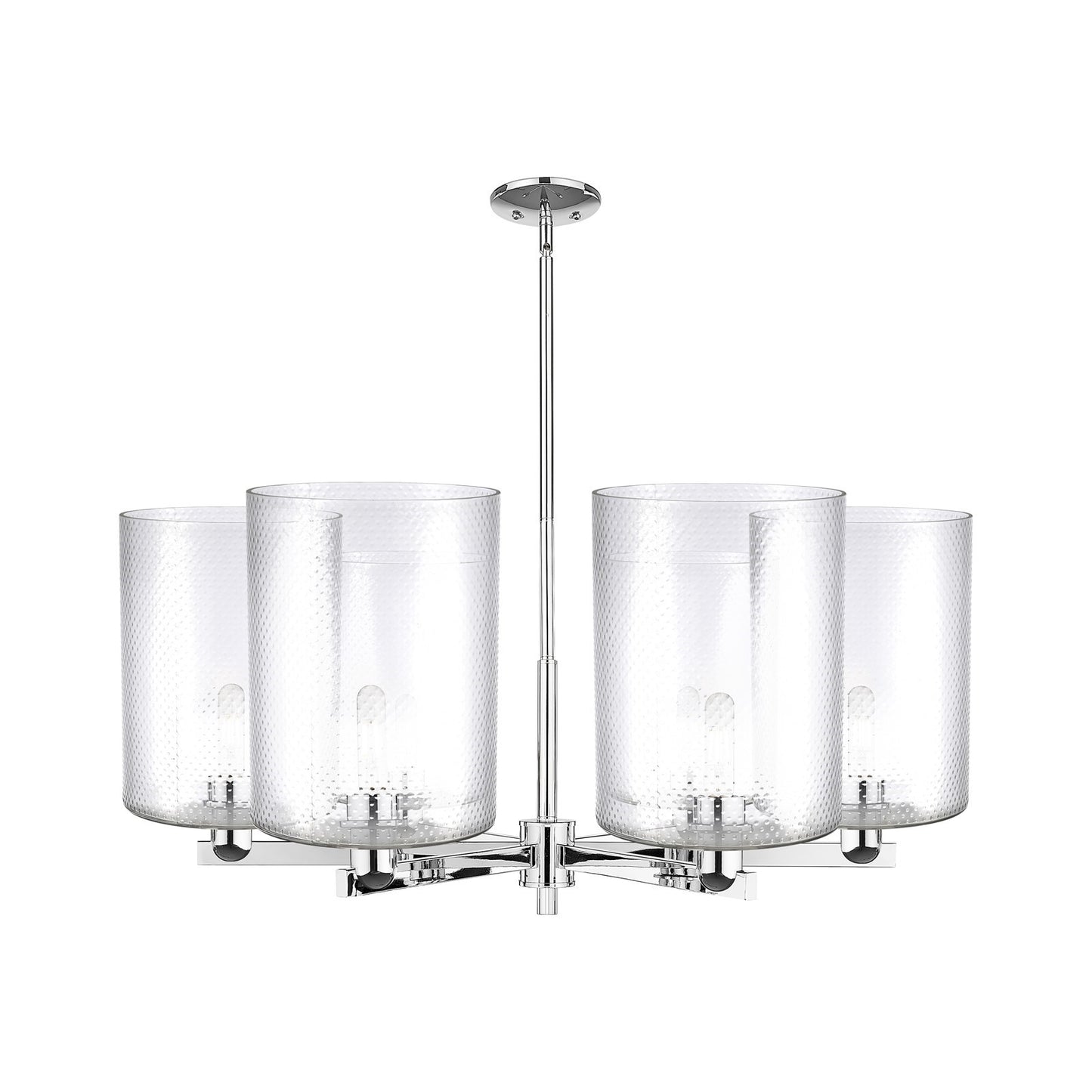 Innovations Cobbleskill 39in 6-Light Chandelier | Industrial Polished Chrome and Clear Glass | Dining Room & Living Room | Model 716-6CR-PC-G112-L