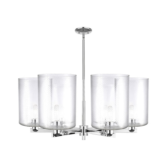 Innovations Cobbleskill 39in 6-Light Chandelier | Industrial Polished Chrome and Clear Glass | Dining Room & Living Room | Model 716-6CR-PC-G112-L