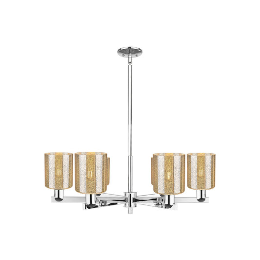 Innovations Cobbleskill 35in 6-Light Chandelier | Industrial Polished Chrome and Mercury Glass | Dining Room & Living Room | Model 716-6CR-PC-G116