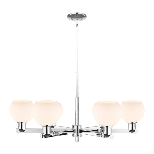 Innovations Athens 36in 6-Light Chandelier | Industrial Polished Chrome and Matte White Glass | Kitchen Island & Dining Room | Model 716-6CR-PC-G121-6