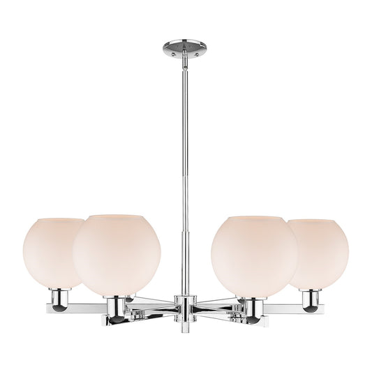 Innovations Athens 38in 6-Light Chandelier | Industrial Polished Chrome and Matte White Glass | Kitchen & Dining Room | Model 716-6CR-PC-G121-8