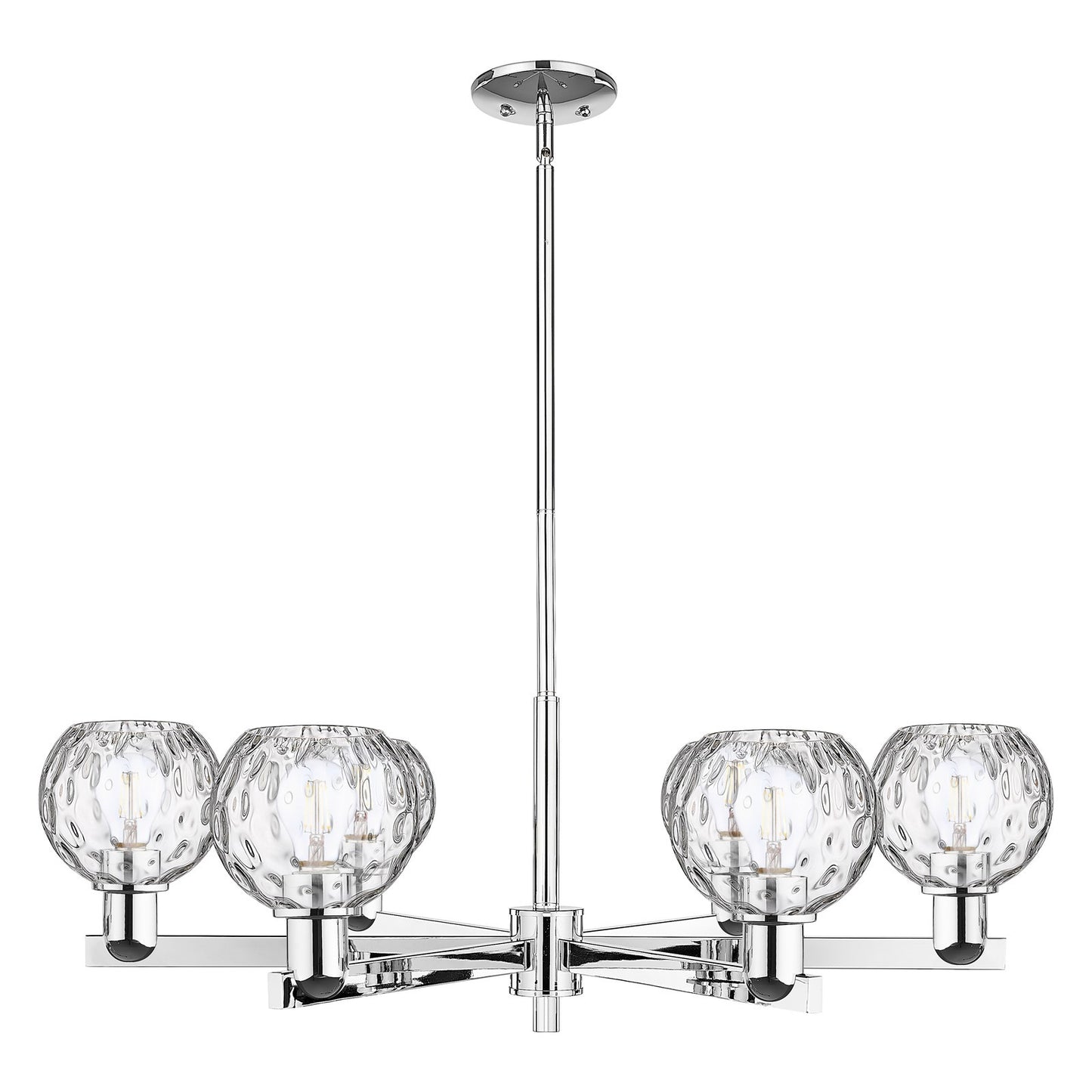 Innovations Athens 36in 6-Light Chandelier | Industrial Polished Chrome and Clear Water Glass | Dining Room & Living Room | Model 716-6CR-PC-G1215-6