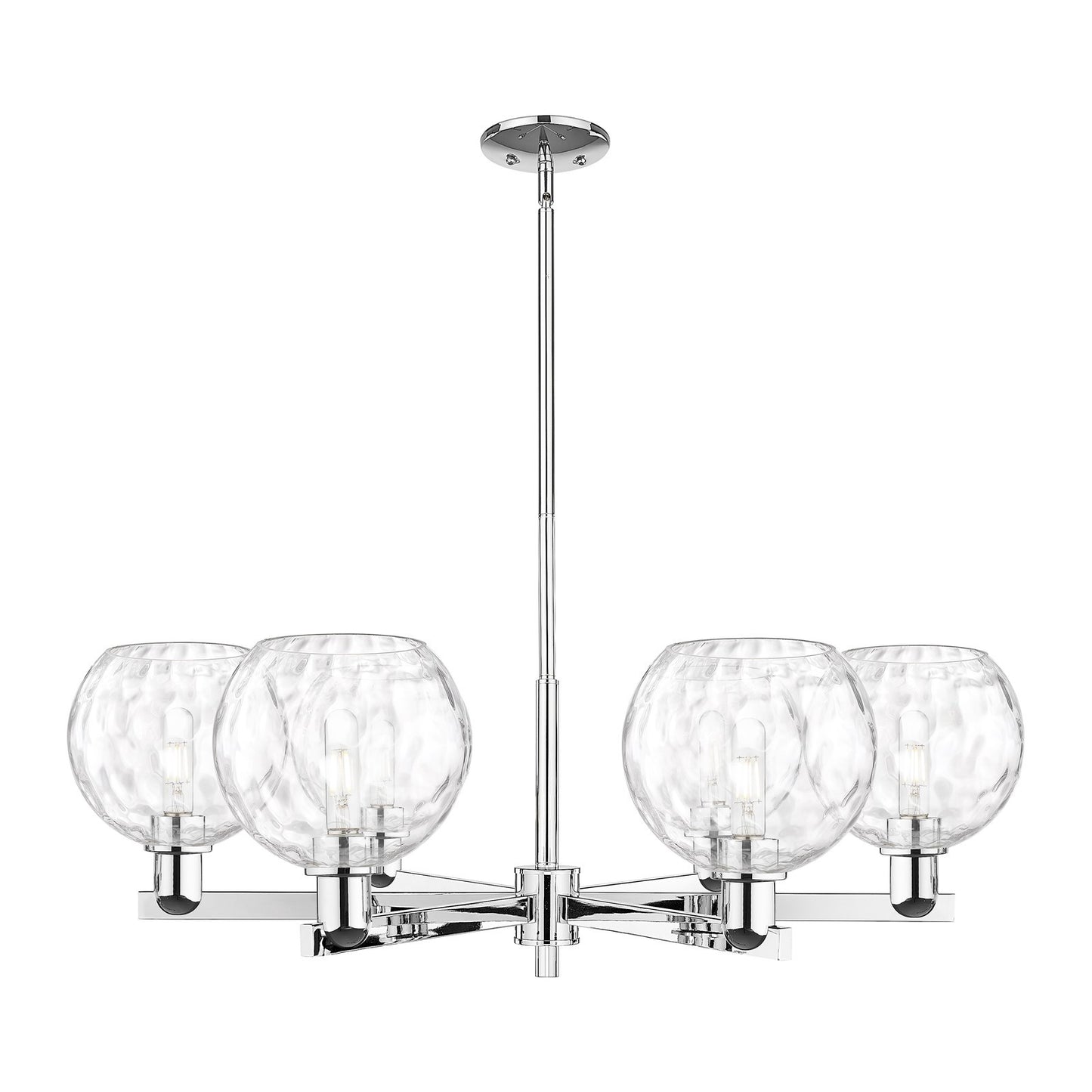 Innovations Athens 38in 6-Light Chandelier | Industrial Polished Chrome and Clear Water Glass | Dining Room & Living Room | Model 716-6CR-PC-G1215-8