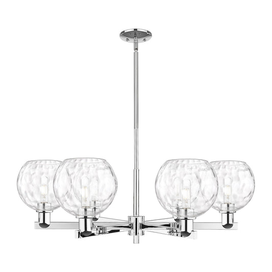 Innovations Athens 38in 6-Light Chandelier | Industrial Polished Chrome and Clear Water Glass | Dining Room & Living Room | Model 716-6CR-PC-G1215-8