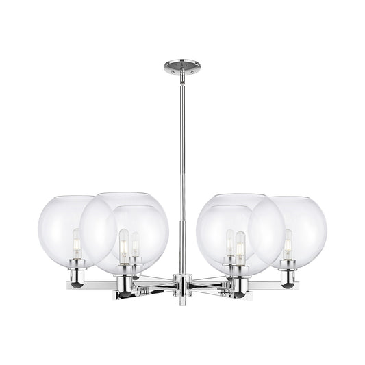Innovations Athens 40in 6-Light Chandelier | Industrial Polished Chrome Steel and Clear Glass | Dining Room & Living Room | Model 716-6CR-PC-G122-10