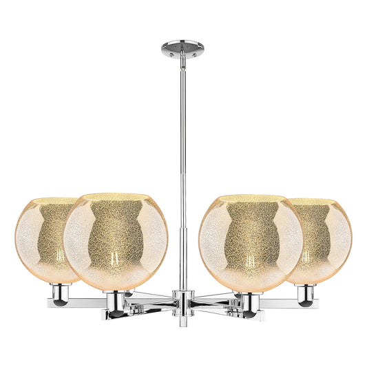 Innovations Athens 40in 6-Light Chandelier | Industrial Polished Chrome Steel and Mercury Glass | Dining Room & Living Room | Model 716-6CR-PC-G128-10