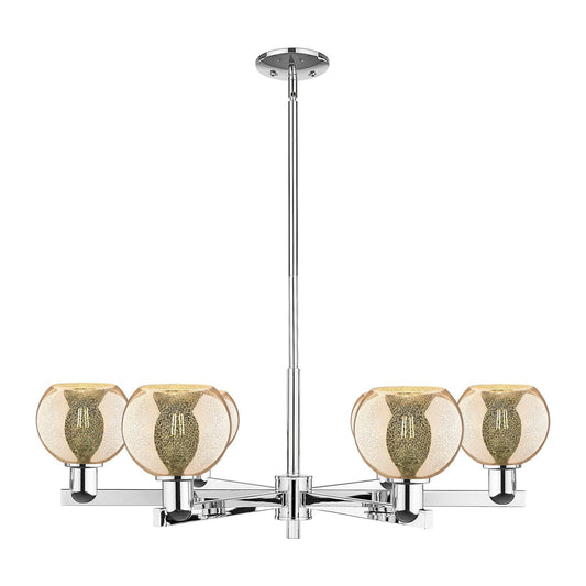 Innovations Athens 36in 6-Light Chandelier | Industrial Polished Chrome Steel and Mercury Glass | Kitchen Island & Dining Room | Model 716-6CR-PC-G128-6