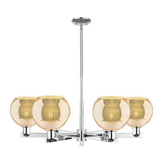 Innovations Athens 38in 6-Light Chandelier | Industrial Polished Chrome and Mercury Glass | Living & Dining Room | Model 716-6CR-PC-G128-8
