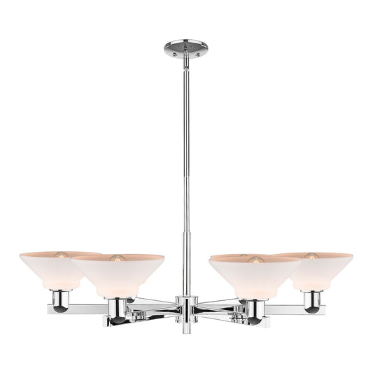 Innovations Orwell 38in 6-Light Chandelier | Industrial Polished Chrome and Matte White Glass | Dining Room & Living Room | Model 716-6CR-PC-G131