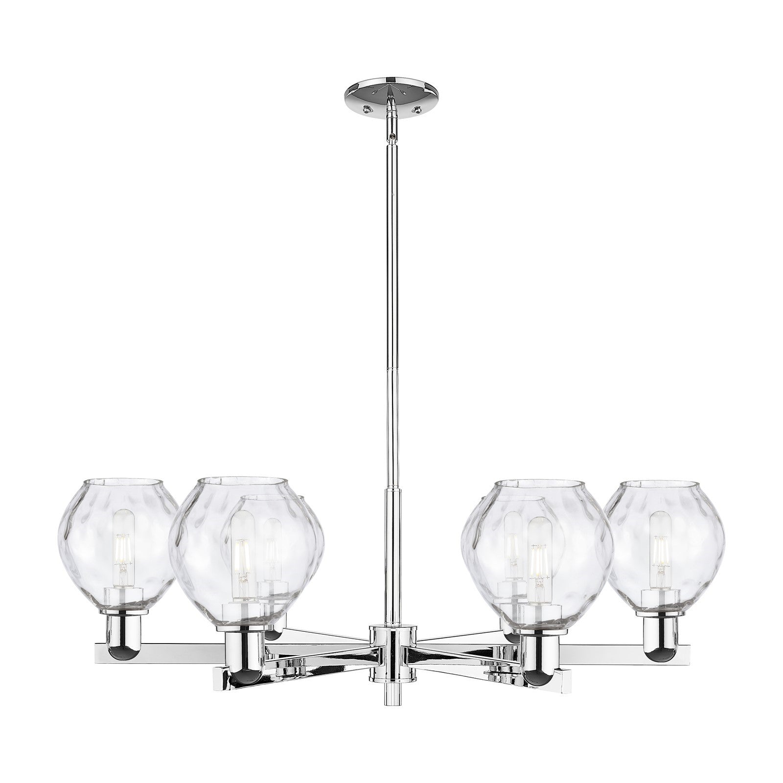 Innovations Waverly 36in 6-Light Chandelier | Industrial Polished Chrome and Clear Glass | Dining Room & Living Room | Model 716-6CR-PC-G362
