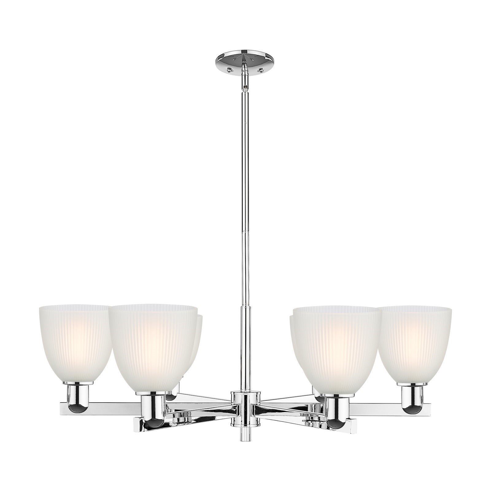 Innovations Castile 36in 6-Light Chandelier | Industrial Polished Chrome and White Glass | Dining Room & Living Room | Model 716-6CR-PC-G381