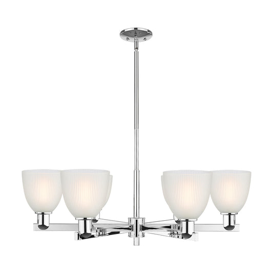 Innovations Castile 36in 6-Light Chandelier | Industrial Polished Chrome and White Glass | Dining Room & Living Room | Model 716-6CR-PC-G381