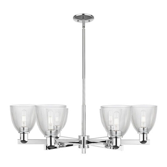 Innovations Castile 36in 6-Light Chandelier | Industrial Polished Chrome and Clear Glass | Dining Room & Living Room | Model 716-6CR-PC-G382