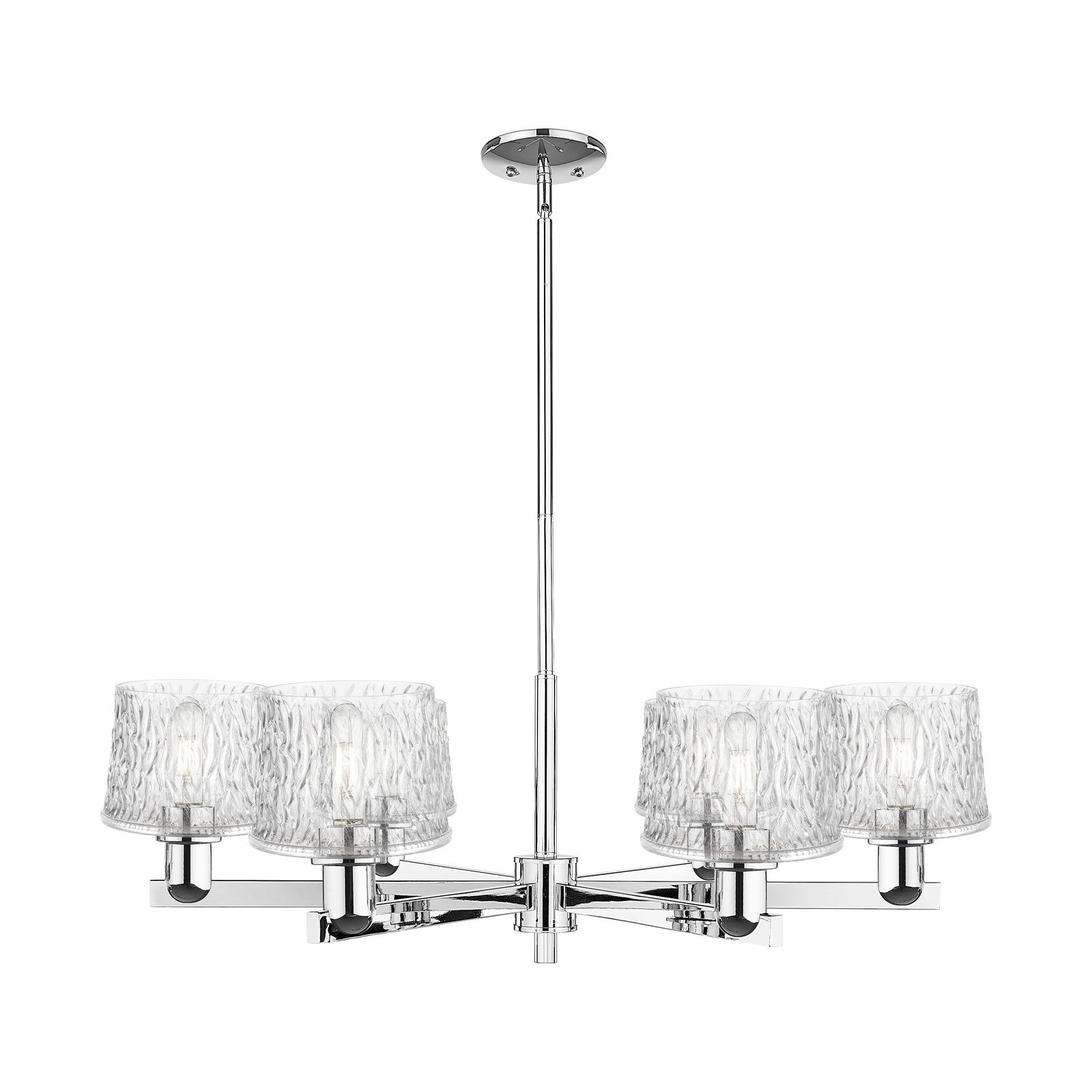 Innovations Niagara 36in 6-Light Chandelier | Industrial Polished Chrome and Clear Glass | Dining Room & Living Room | Model 716-6CR-PC-G402
