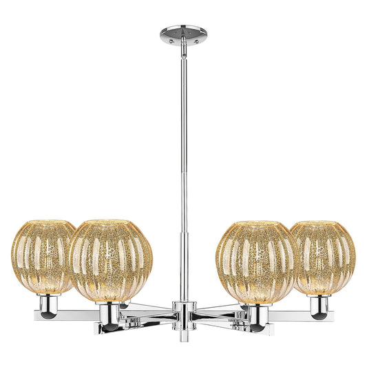 Innovations Preston Globe 36.75in 6-Light Chandelier | Industrial Polished Chrome and Mercury Glass | Kitchen Island & Dining | Model 716-6CR-PC-G458-7ME