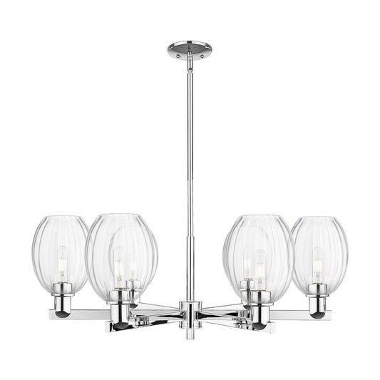 Innovations Preston 6Lt 24" Bell Stem Chandelier, CH/CL - 716-6CR-PC-G459-6CL