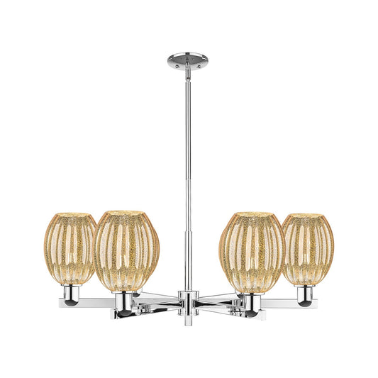 Innovations Preston Bulb 36in 6-Light Chandelier | Industrial Polished Chrome and Mercury Glass | Dining Room & Living Room | Model 716-6CR-PC-G459-6ME