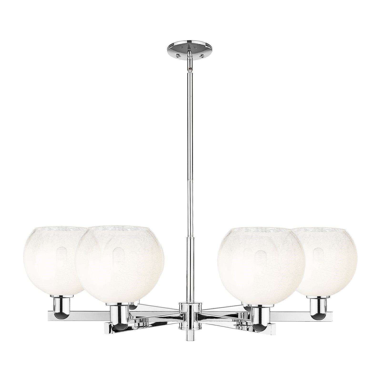 Innovations Brookhaven Globe 38in 6-Light Chandelier | Industrial Polished Chrome and Opal Glass | Kitchen Island & Dining | Model 716-6CR-PC-G483-8OP