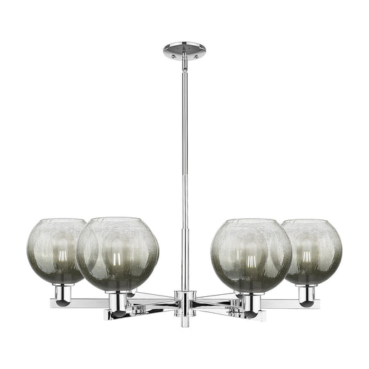 Innovations Brookhaven Globe 38in 6-Light Chandelier | Industrial Polished Chrome and Slate Glass | Dining Room & Living Room | Model 716-6CR-PC-G483-8SL