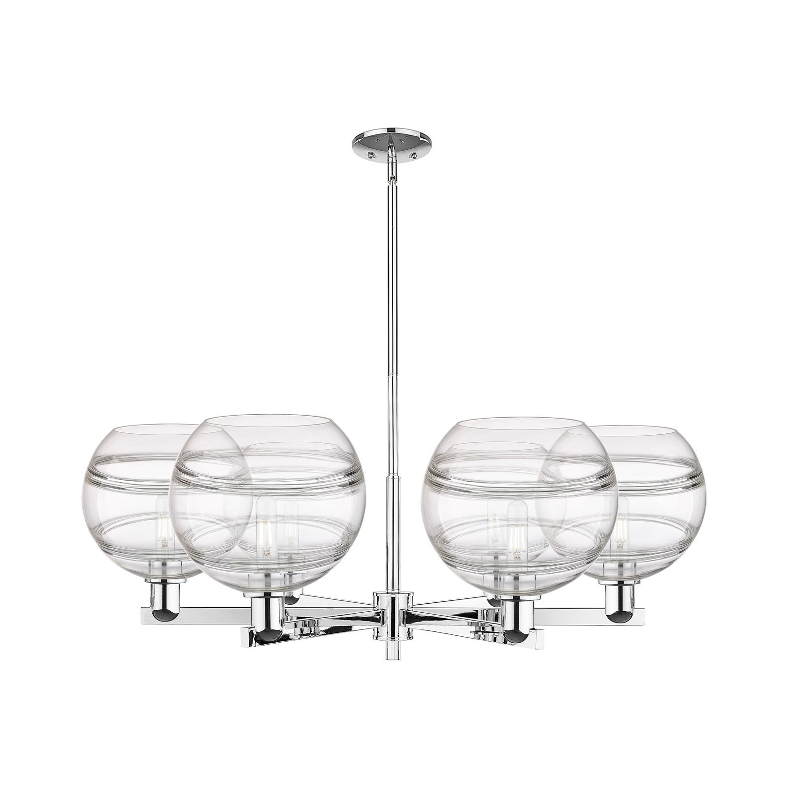 Innovations Rochester 40in 6-Light Chandelier | Industrial Polished Chrome and Clear Glass | Dining Room & Living Room | Model 716-6CR-PC-G556-10CL