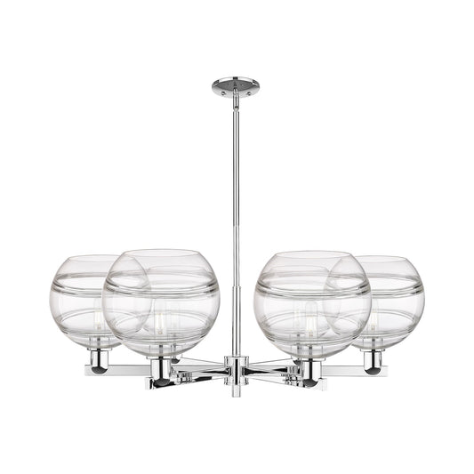 Innovations Rochester 40in 6-Light Chandelier | Industrial Polished Chrome and Clear Glass | Dining Room & Living Room | Model 716-6CR-PC-G556-10CL