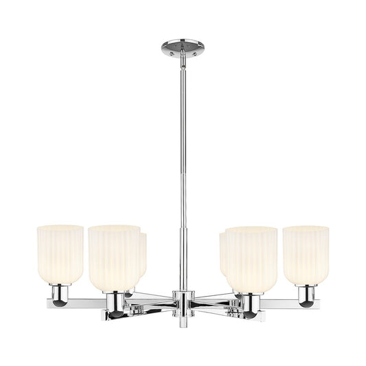 Innovations Bridal Veil 6Lt 35" Stem Chandelier, CH/GW - 716-6CR-PC-G559-5GWH