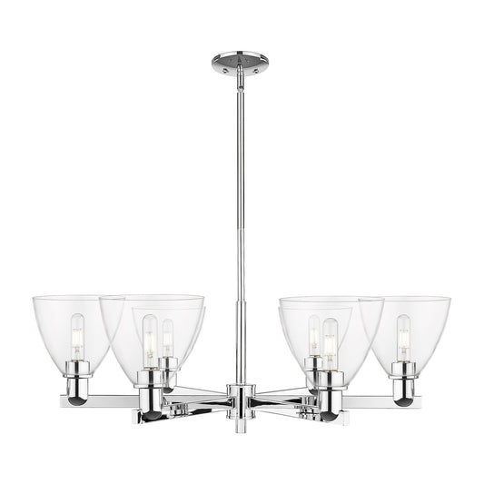 Innovations Bristol 37in 6-Light Chandelier | Industrial Polished Chrome and Clear Glass | Living Room & Dining Room | Model 716-6CR-PC-GBD-752