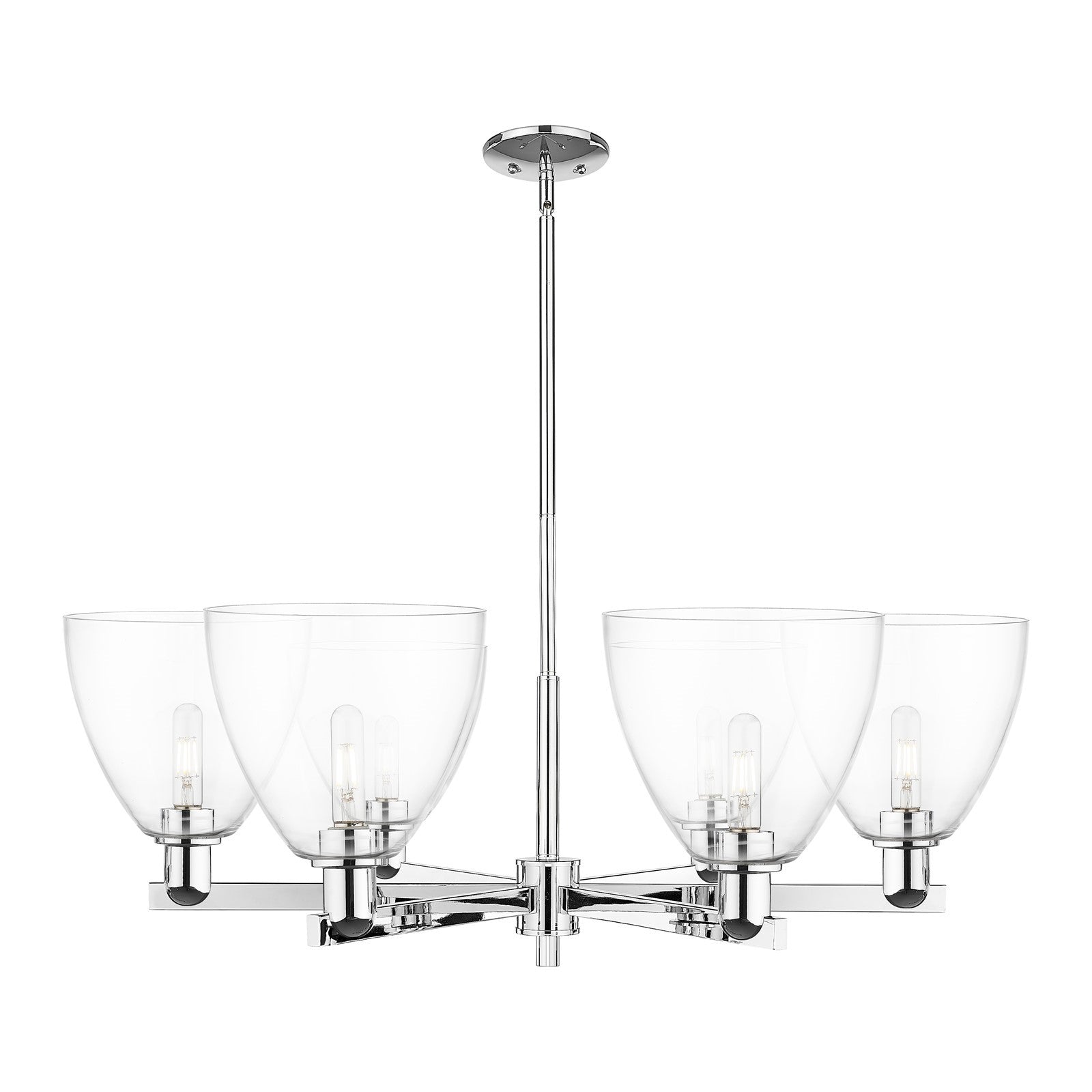Innovations Bristol 39in 6-Light Chandelier | Industrial Polished Chrome Steel and Clear Glass | Dining Room & Living Room | Model 716-6CR-PC-GBD-92