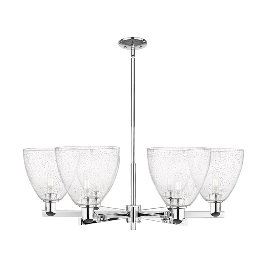 Innovations Bristol 39in 6-Light Chandelier | Industrial Polished Chrome Steel and Seedy Glass | Dining Room & Living Room | Model 716-6CR-PC-GBD-94