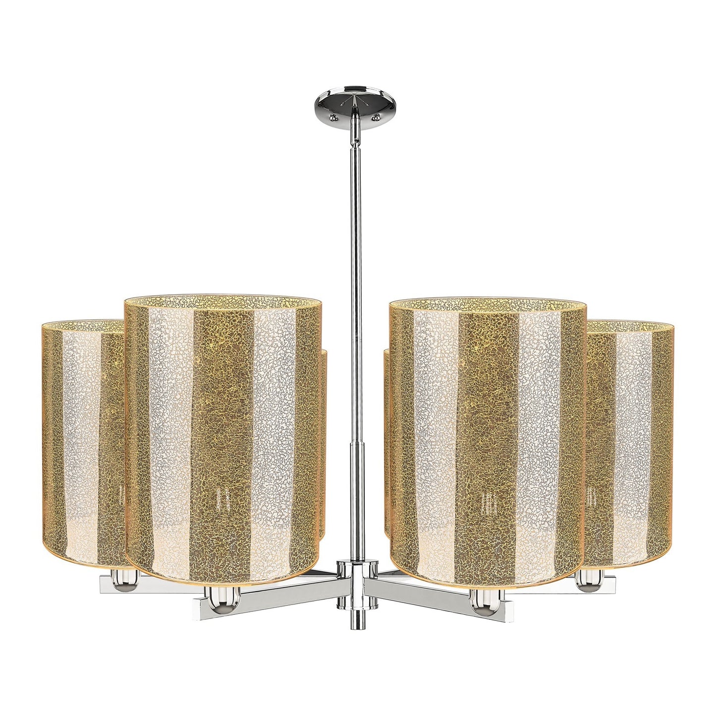 Innovations Cobbleskill 39in 6-Light Chandelier | Industrial Polished Nickel and Mercury Glass | Dining Room & Living Room | Model 716-6CR-PN-G116-L
