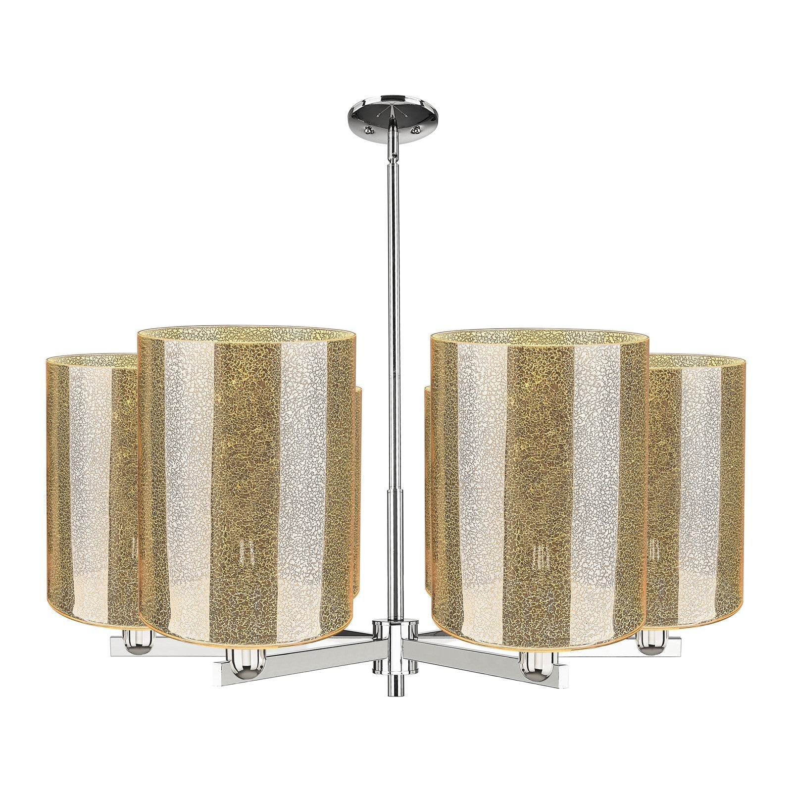 Innovations Cobbleskill 39in 6-Light Chandelier | Industrial Polished Nickel and Mercury Glass | Dining Room & Living Room | Model 716-6CR-PN-G116-L