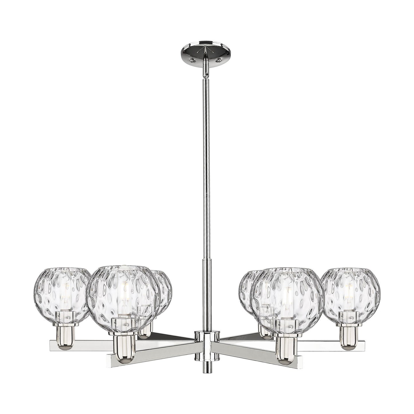 Innovations Athens 36in 6-Light Chandelier | Industrial Polished Nickel and Clear Water Glass | Dining Room & Living Room | Model 716-6CR-PN-G1215-6