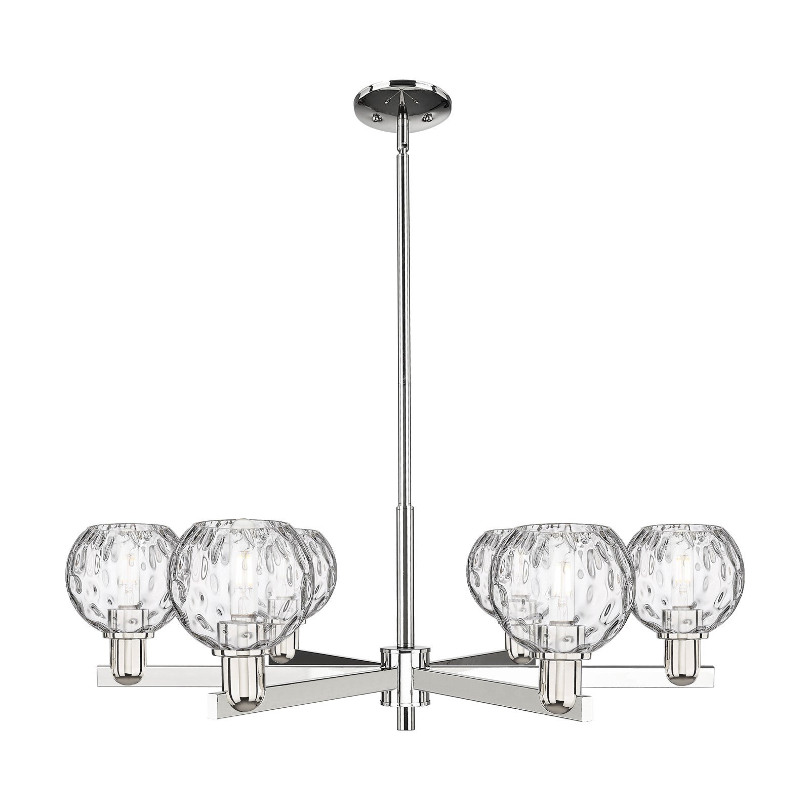 Innovations Athens 36in 6-Light Chandelier | Industrial Polished Nickel and Clear Water Glass | Dining Room & Living Room | Model 716-6CR-PN-G1215-6