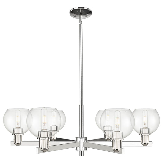 Innovations Athens 36in 6-Light Chandelier | Industrial Polished Nickel and Clear Glass | Kitchen Island & Dining Room | Model 716-6CR-PN-G122-6