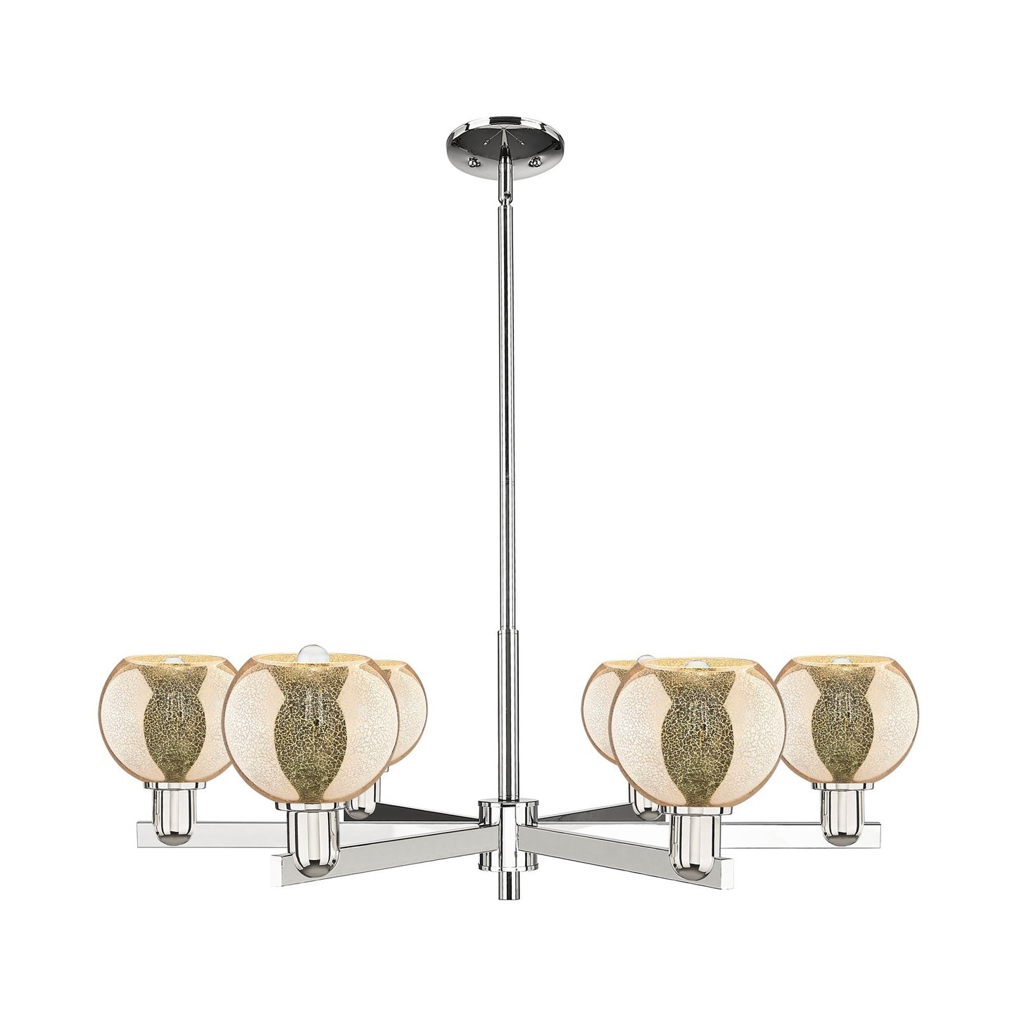 Innovations Athens 36in 6-Light Chandelier | Industrial Polished Nickel and Mercury Glass | Dining Room & Living Room | Model 716-6CR-PN-G128-6