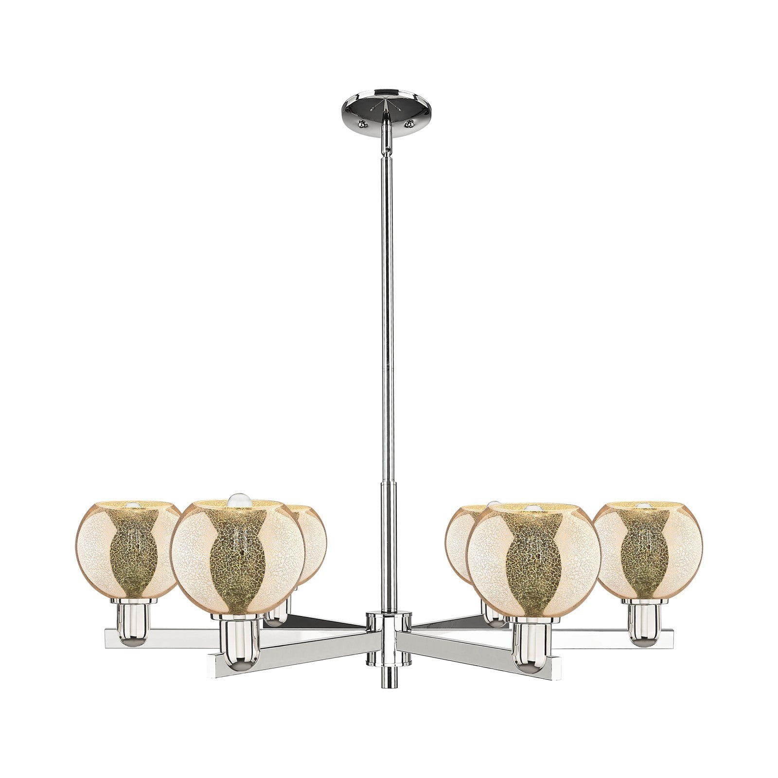 Innovations Athens 36in 6-Light Chandelier | Industrial Polished Nickel and Mercury Glass | Dining Room & Living Room | Model 716-6CR-PN-G128-6
