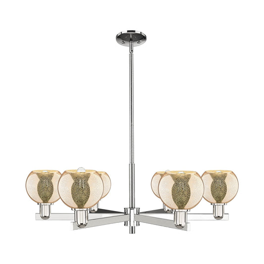 Innovations Athens 36in 6-Light Chandelier | Industrial Polished Nickel and Mercury Glass | Dining Room & Living Room | Model 716-6CR-PN-G128-6