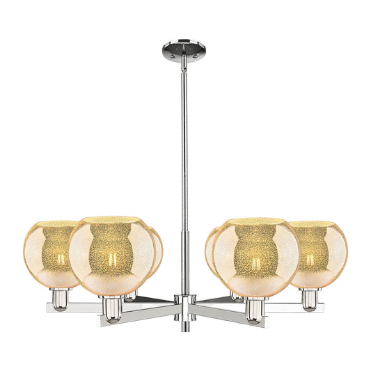 Innovations Athens 38in 6-Light Chandelier | Industrial Polished Nickel and Mercury Glass | Dining Room & Living Room | Model 716-6CR-PN-G128-8