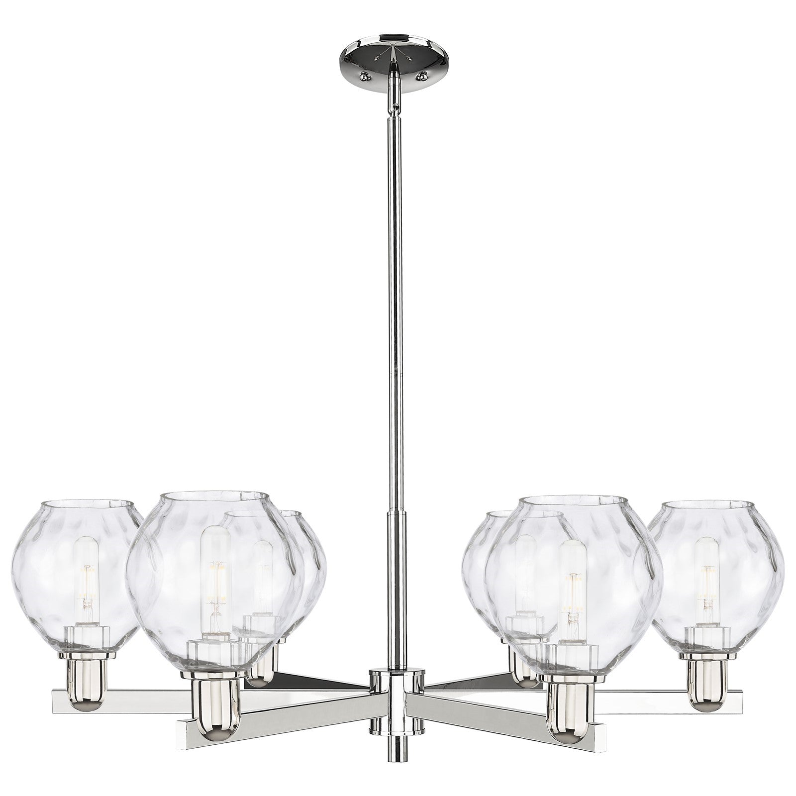 Innovations Waverly 36in 6-Light Chandelier | Industrial Polished Nickel and Clear Glass | Dining Room & Living Room | Model 716-6CR-PN-G362